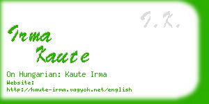irma kaute business card
